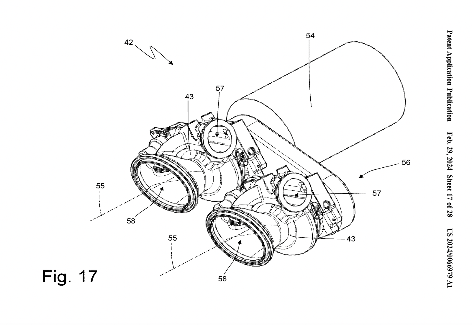 Patent drawing showing a pair of electrically driven superchargers